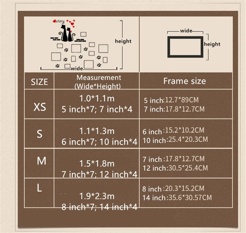 Кошачий отпечаток, семейные фоторамки, сделай сам, акриловые наклейки на стену, наклейки для домашнего декора, настенные плакаты для гостиной, спальни, обои XS/S/M/L