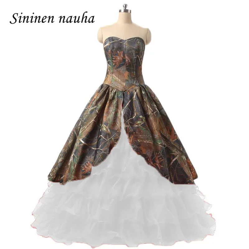 Camouflage Wedding Dresses For Bridal Cheap Sweetheart Ball Gown Plus