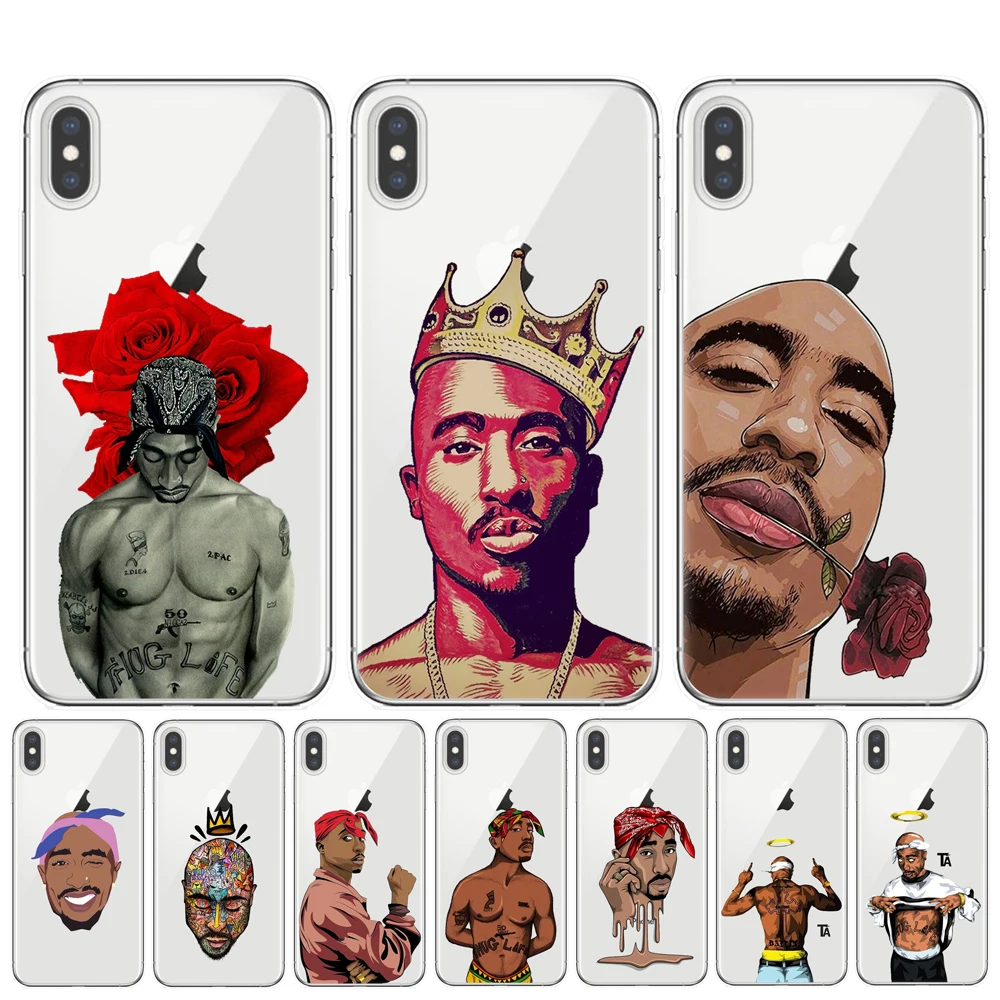 

2Pac Makaveli Tupac Amaru Shakur Clear Silicon Soft TPU Phone Cover Case For iPhone X XR XS Max 7 8 6 6S Plus 5S SE Fundas Coque