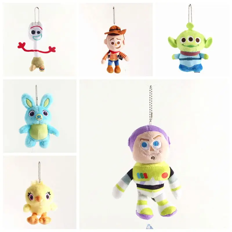 

12cm Toy Story 4 Woody Forky Bunny Alien Buzz Lightyear Plush Doll Toy Story Stuffed Keychains Children Birthday Toy Gift