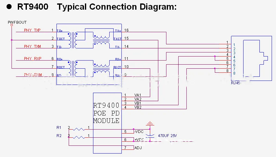 Высокое Качество POE PD модуль питания RT9400 3,3 V/5 V/12 V/24 V AF Стандартный RT-9400