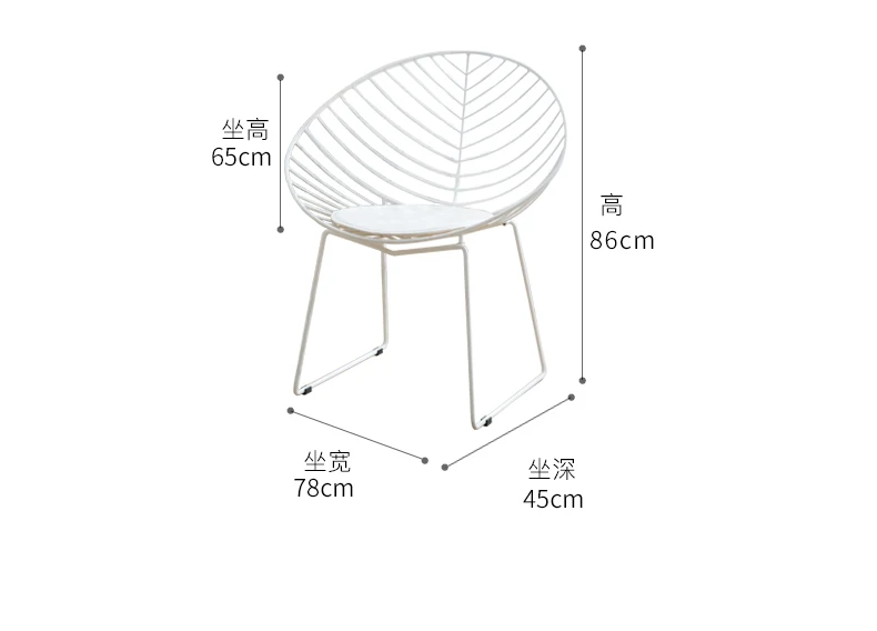 Модные обеденные стулья в стиле Луи, Скандинавское железное искусство, минималистичное Современное кафе, для обсуждения спинки