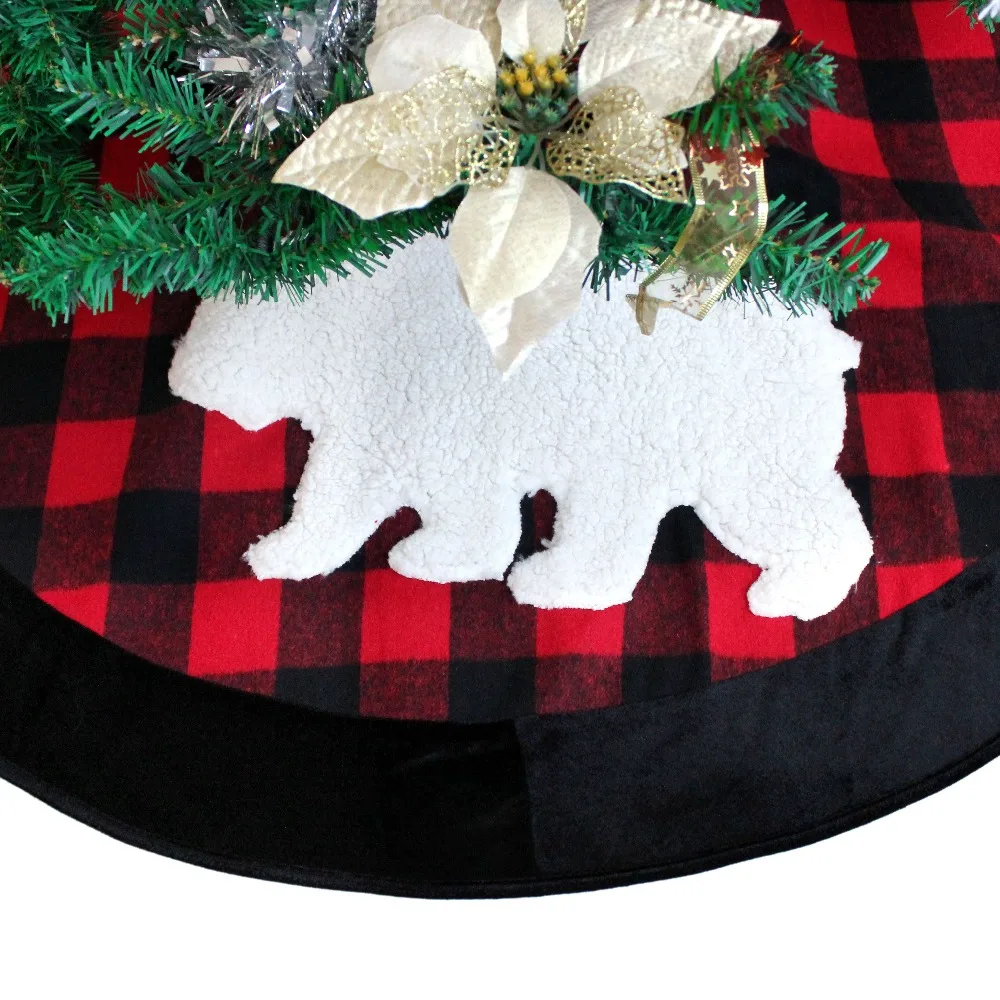 Extra Large 50 Plaid Christmas Tree Skirt With Black Suede Border Buffalo Check Sherpa Moose Applique Embroidery In Skirts From Home Garden On Extra Large 50 Plaid Christmas Tree Skirt With Black Suede Border Buffalo Check Sherpa Moose Applique Embroidery In Skirts From Home Garden On