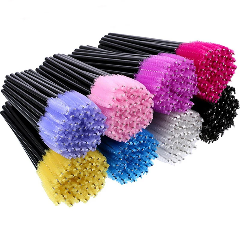 

100pcs Disposable Micro Eyelash Brushes Mascara Wands Applicator Wand Brushes Eyelash Comb Brushes Spoolers Makeup Tool Kit