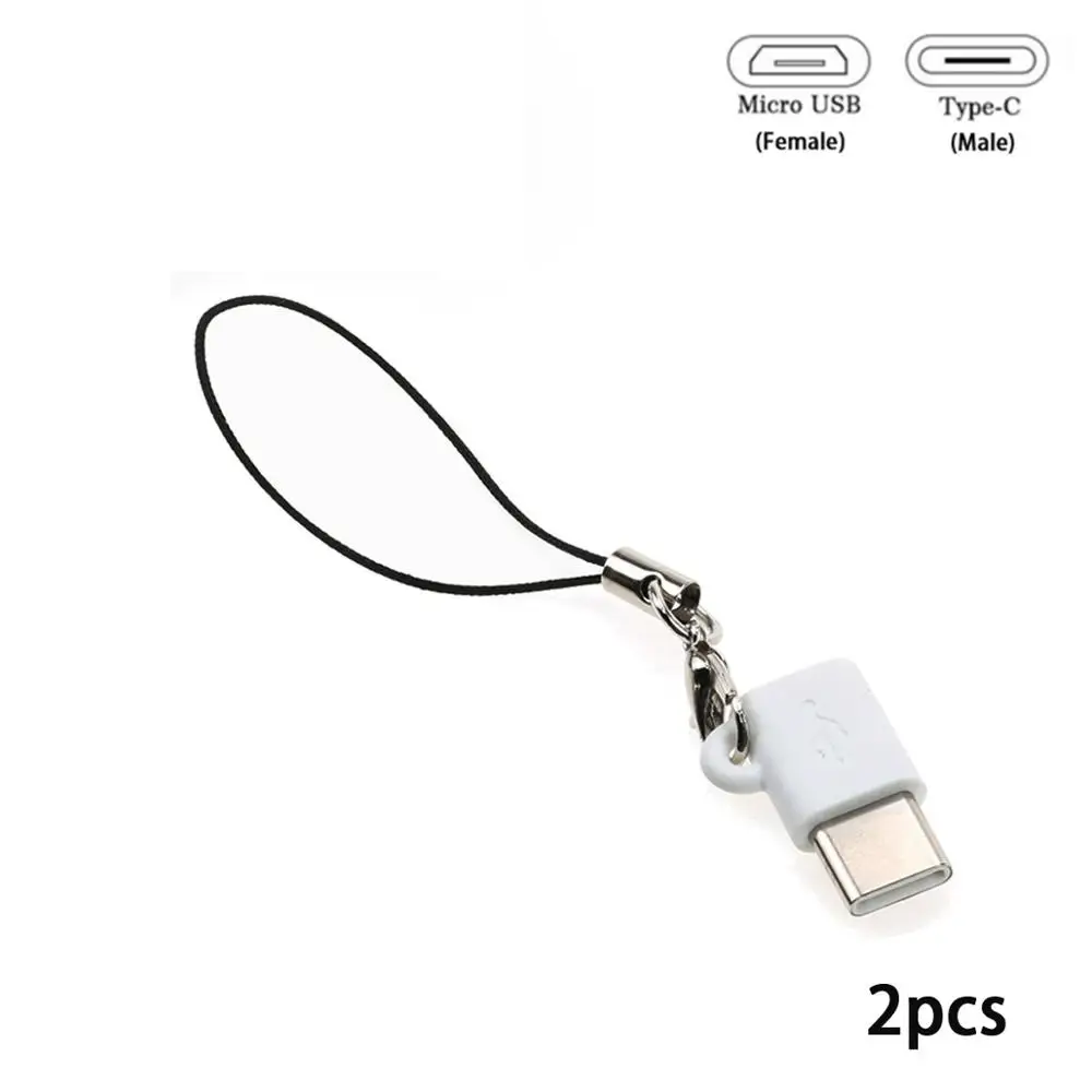 White 2pcs TingDong type-C штекер для Micro USB Женский адаптер конвертер Разъем для Xiaomi для HuaWei P9 для Letv JLRJ88 - Цвет: White 2pcs