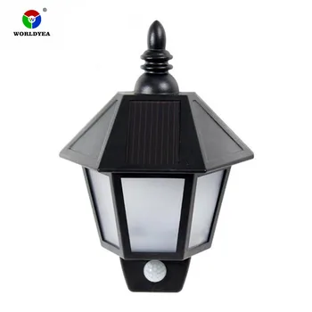 

2 white led 1 yellow led solar PIR motion sensor wall light super bright outdoor lighting gardern lamp corridor led solares