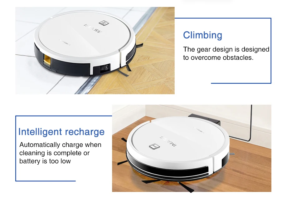 IMASS A3EC робот пылесос низкий уровень шума Сельма дизайн электрический контроль резервуар для воды мощная очистка жесткий пол Авто зарядка