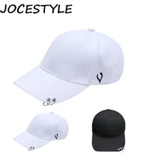 Кепка в Корейском стиле, Белая Кепка с кольцом, бейсболка с изогнутым карнизом, Кепка в стиле хип-хоп, женская кепка на весну и лето