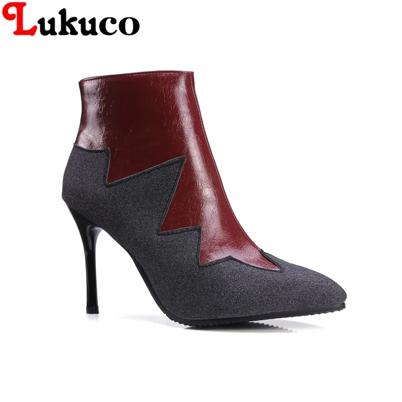 

2018 mix-color ELEHANT women ANKLE boots large size 36 37 38 39 40 41 42 43 thin heel high quality real pictures free shipping