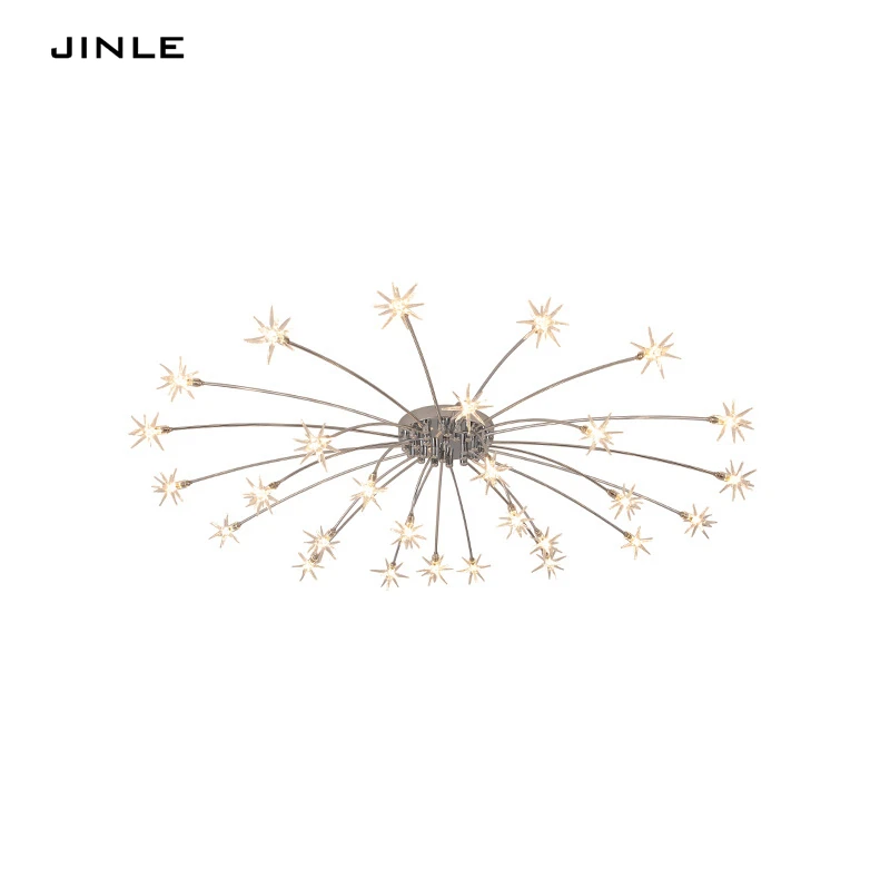 

LED G4 bulb modern simple iron art ceiling lamps tmosphere sweet bedroom lamp creative personality book room full of star lamps