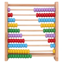 Новые яркие 10 строк бисера деревянные счеты ребенка образовательных рассчитать для изучения математики обучающие игрушки для детей Детские игрушки для детей Для мальчиков и девочек