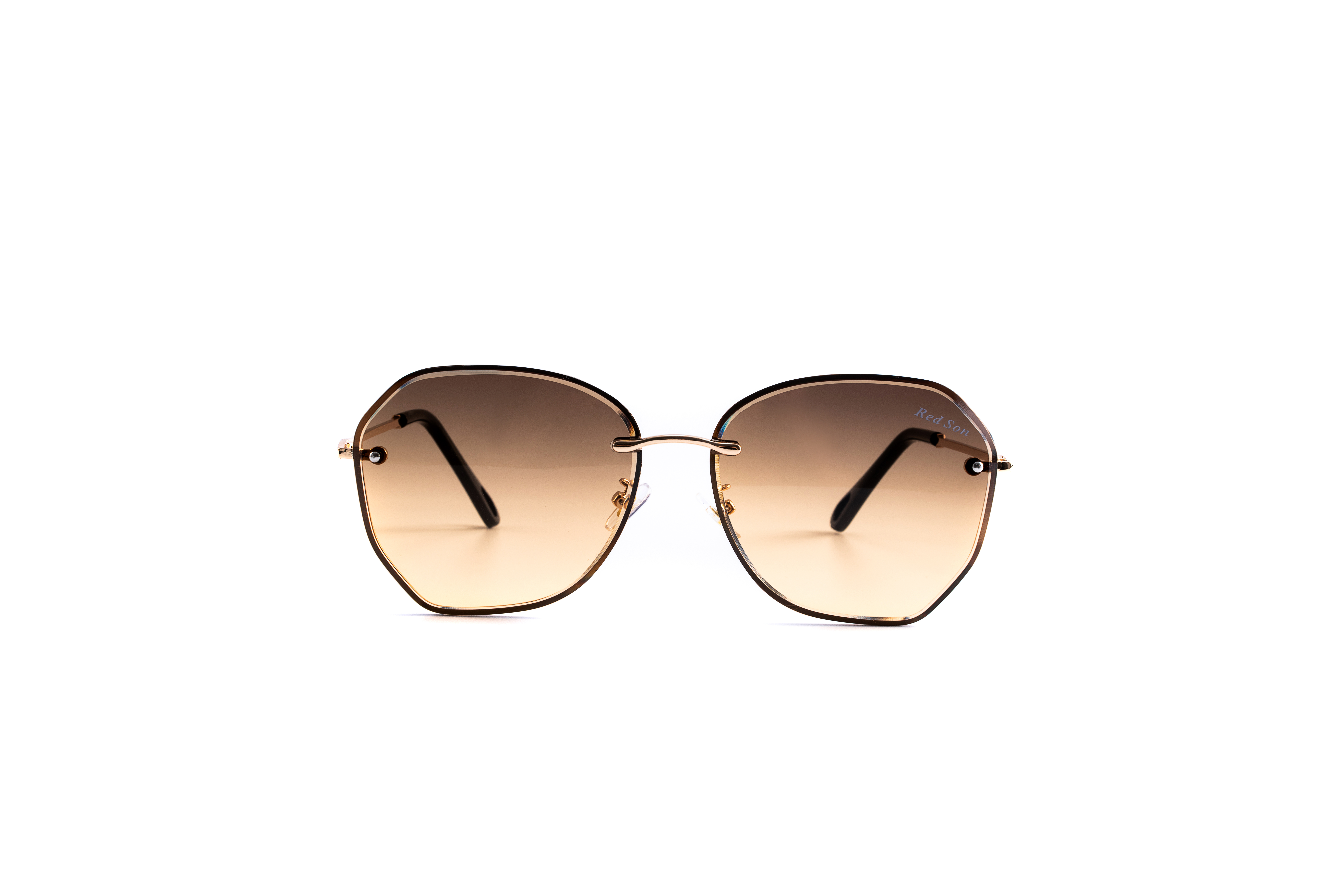 Red Son 2019 Fashion New Brand Designer Sunglasses Women Polarized Mirror Metal Frame alloy Golden leg UV400 With Accessories