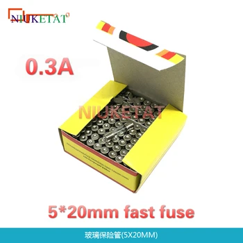 

100pcs/box 5*20mm 0.3A 250V Fast fuse 5*20 F0.3A 300mA 250V Glass Fuse 5mm*20mm glass fuse New and original