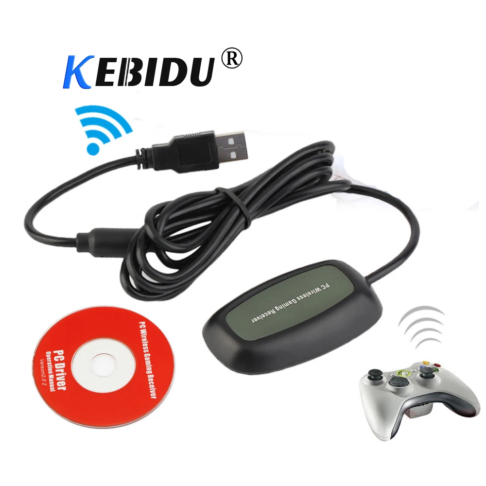 

kebidu Wireless USB 2.0 Gaming Receiver for Xbox 360 USB Gamepad Adapter PC Controller Receiver for Microsoft