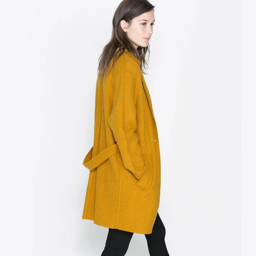 mustard wool coat