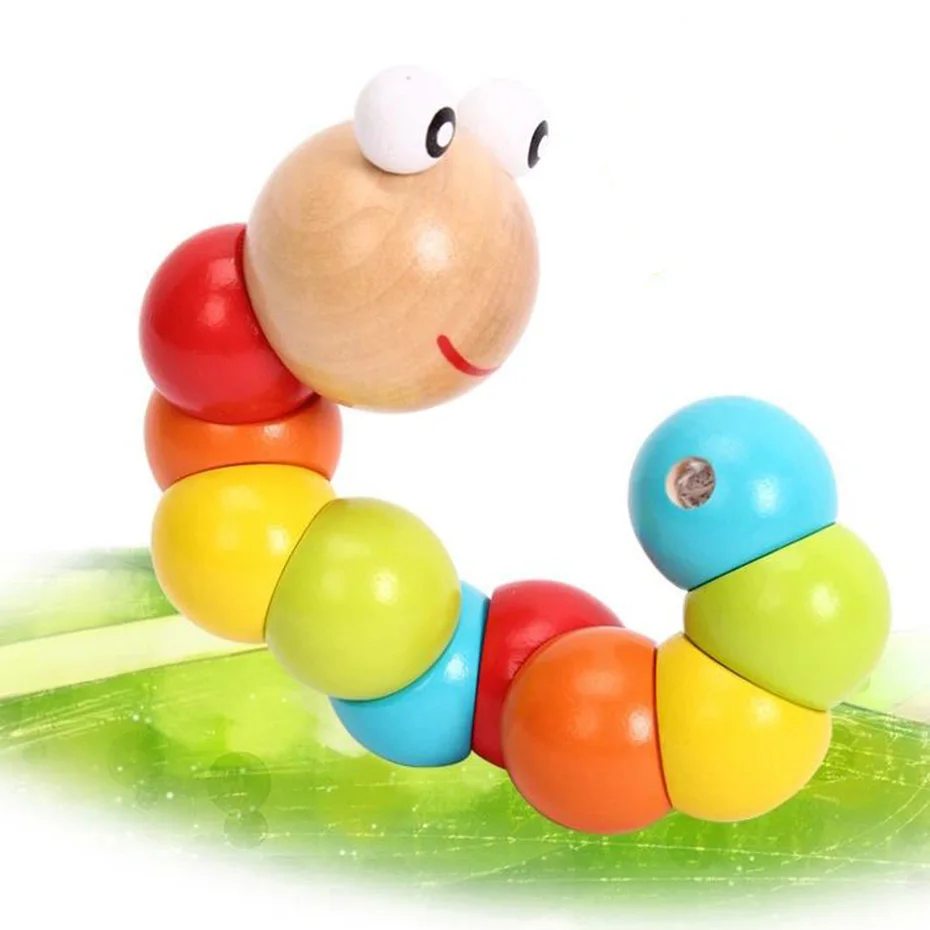 1 комплект Детская Пижама деревянные игрушки Цвет витой Worm образовательные для