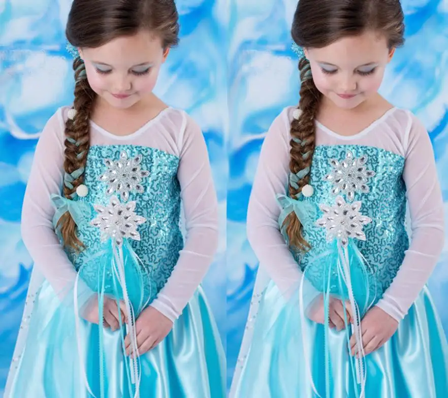 

2016 new girls princess dress/Beautiful costume/Princess Elsa's bling bling dress