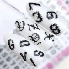 YZWLE, 1 лист, серия цветов/серия букв, 3D стикер для дизайна ногтей, s наклейки, сделай сам, красота, Креативные украшения для ногтей