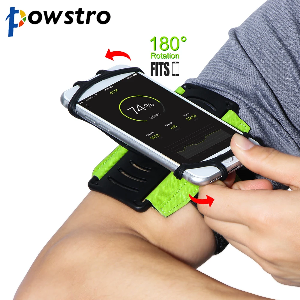 180 Degree Rotatable Armband Phone Holder with Earbud Holder Sweatproof