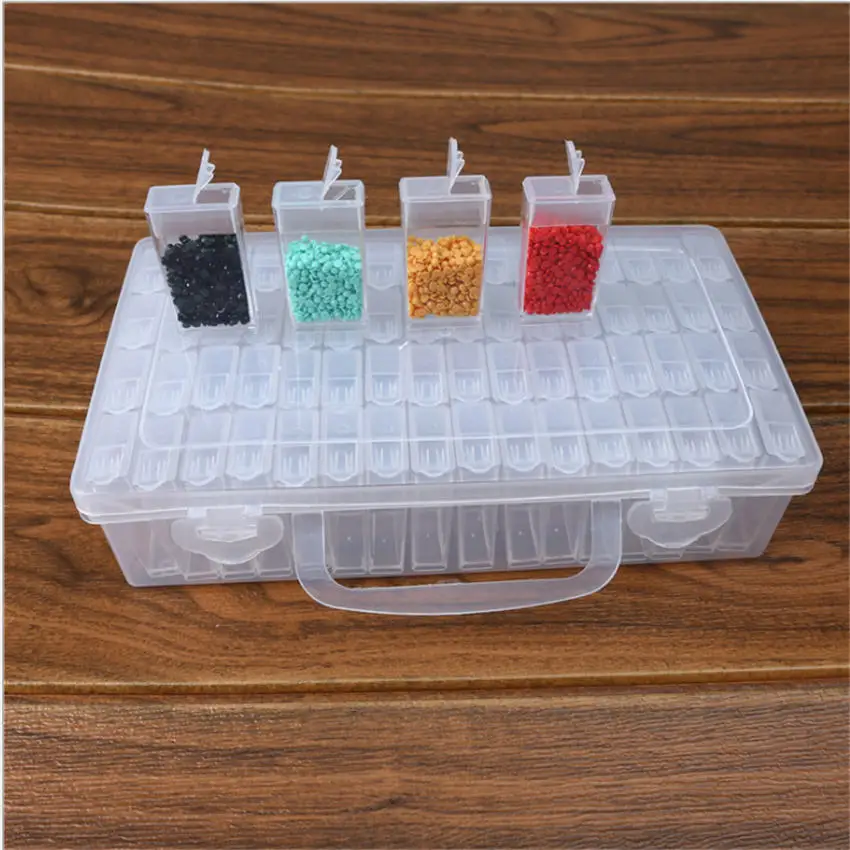 

top Quality Diamond Painting Tool Container Diamond Embroidery Stone Storage Accessory Mosaic Convenience Box With Free Sticker
