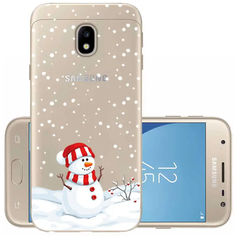 Christmas Reindeer Santa Claus Clear Soft TPU Case Cover For Samsung J3 J7 J5 2017 J4 J6 J8 2018 Silicone TPU Coque For Samsung  (9)