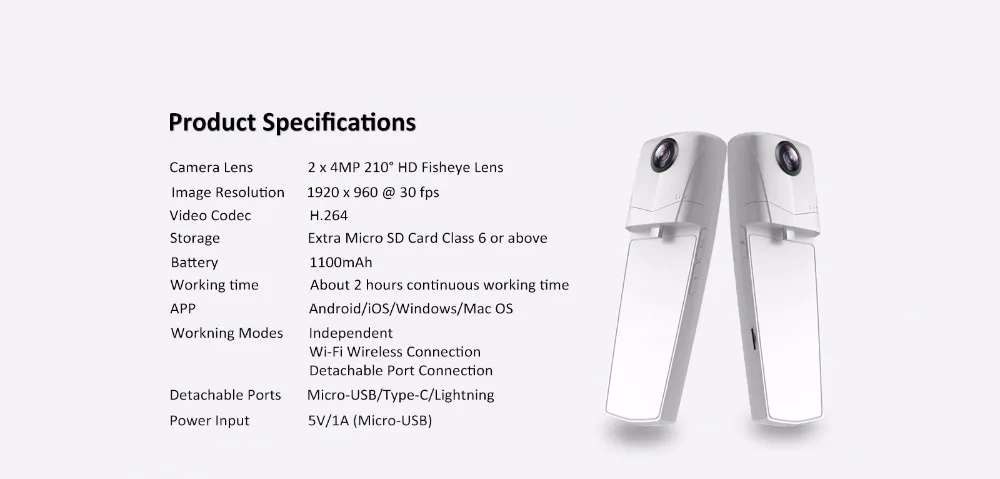 3D VR Panoramic 360 Sport Camera Portable VR Camera for all Android Smartphone series (5)