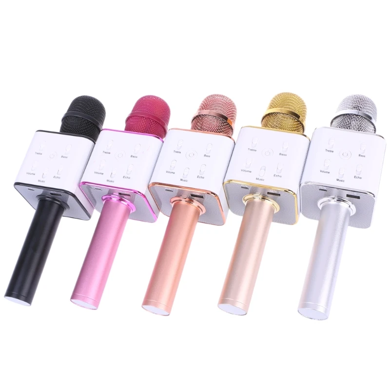 

New Wireless Karaoke Microphone Bluetooth Speaker Track Surround Sound Voice Q7