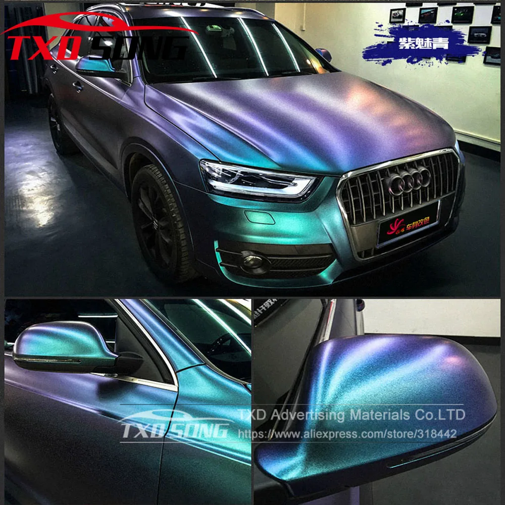 

Premium quality 3 Layers Glossy Chameleon Diamond Glitter Vinyl Wrap Film with air free bubbles Size: 10/20/30/40/50/60cm x 152