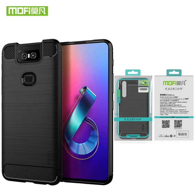 Best MOFi For Asus ZenFone 6 ZS630KL Case Luxury Carbon Fiber Anti drop TPU Soft Cover Cases For Asus ZenFone 6 ZS630KL Back Cover