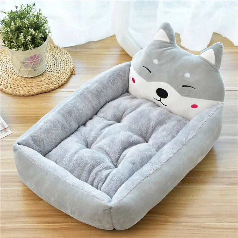 Милый питомец собака зимняя собачья кровать диван-кровать мягкий теплый Кошка Кровать дом мультфильм маленькая собака кровать диван для домашних животных, кровать для собаки чихуахуа - Цвет: Gray Dog