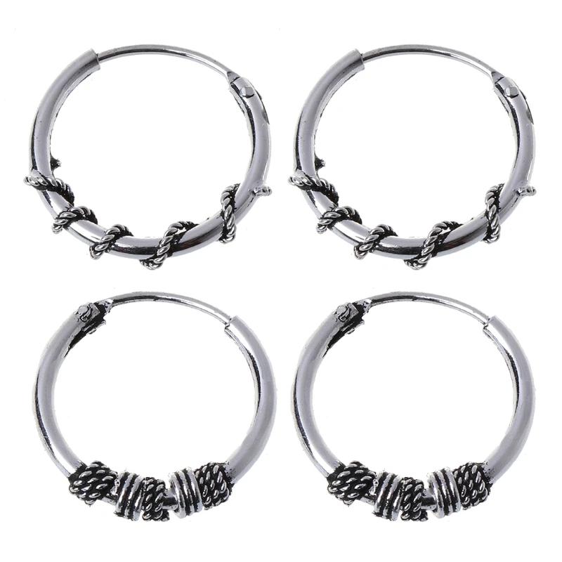 

1Pair Simple Minimalist Punk Metal Hoop Circle Earrings Vintage Slivery Jewelry