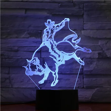

Led Night Light Spanish Style Bullfighting Touch Sensor Bedroom Office Room Decorative Lamp Unique Gift for Bullfighter Lamp 3d
