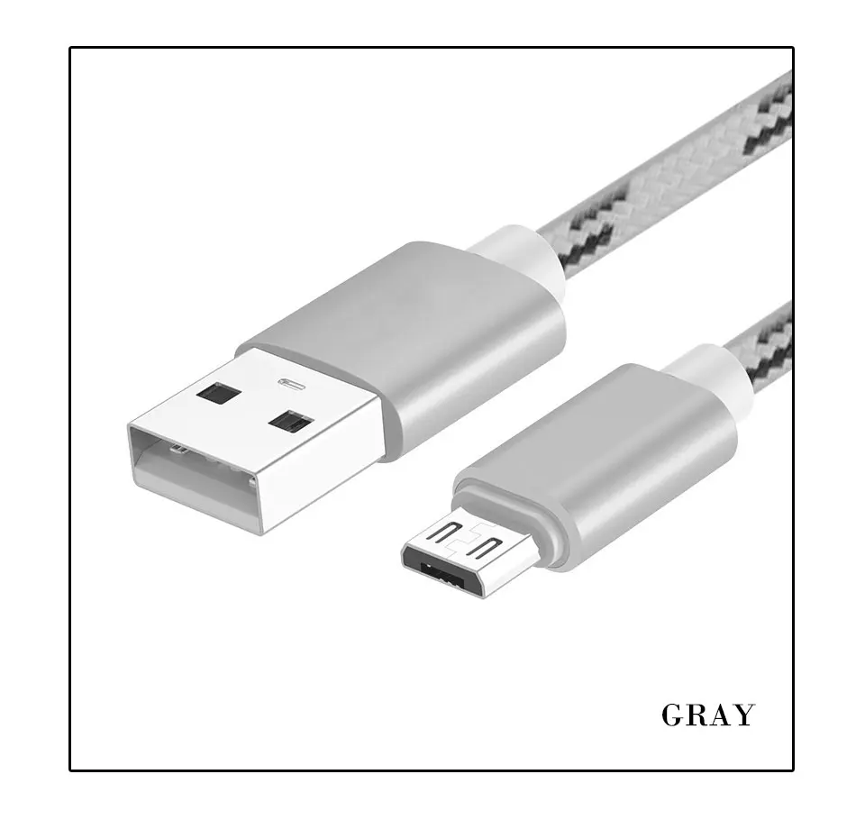  Micro USB Cable Sync Data Line Microusb Cable for Samsung Xiaomi Huawei Android Mobile Phone High Speed Charging Nylon Line (10)