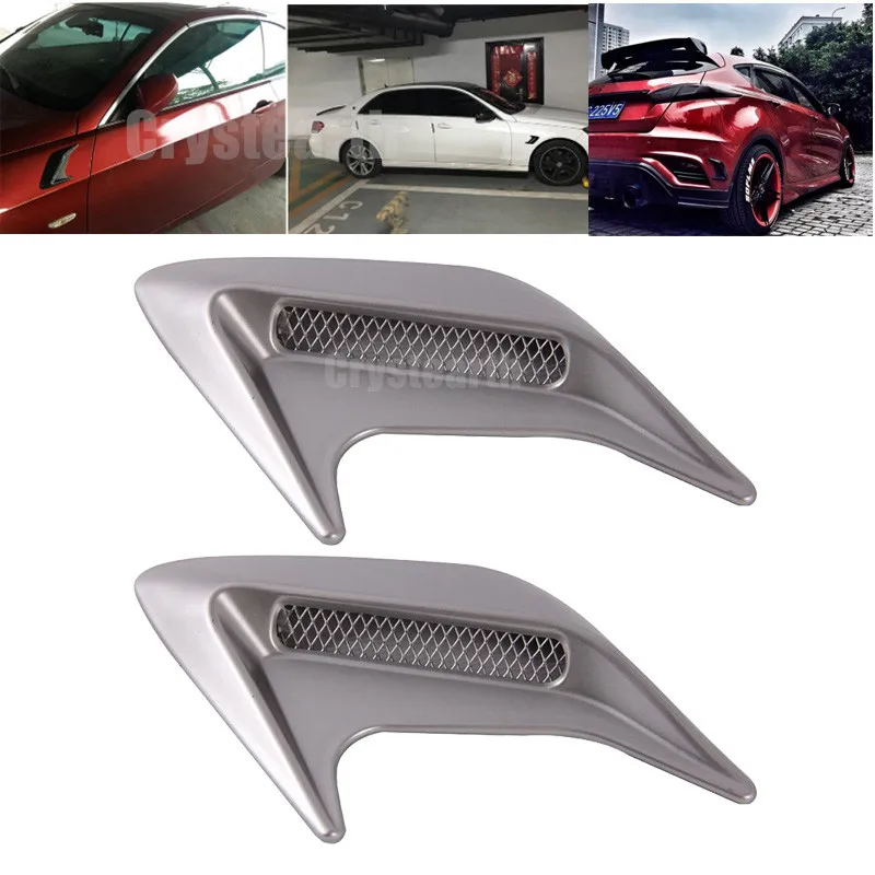 2pcs Universal Car Auto Side Vent Air Flow Fender Intake Sticker Car