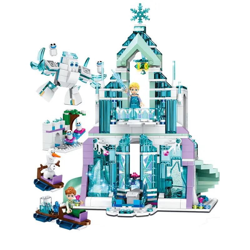 

NEW IN STOCK 848pcs Snow Queen Series The Elsa`s Magical Ice Castle Princess legoinglys friends Building Blocks Bricks girl Toys