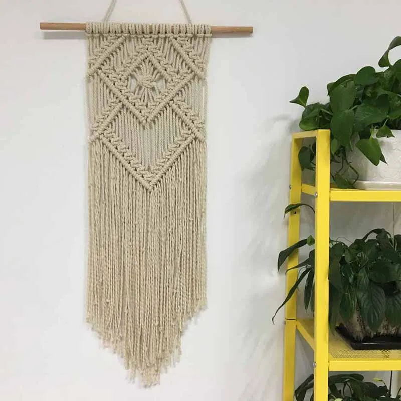 Macrame Wall Hanging Tapestry Cotton Handmade Knitted Woven Wall Art