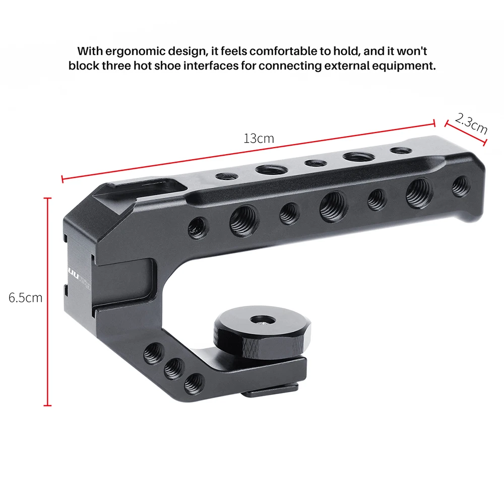 Алюминий DSLR Топ ручка w 3 Холодный башмак крепления 1/4 ''3/8'' для монитор микрофон видео свет sony A6400 6300 Nikon Canon