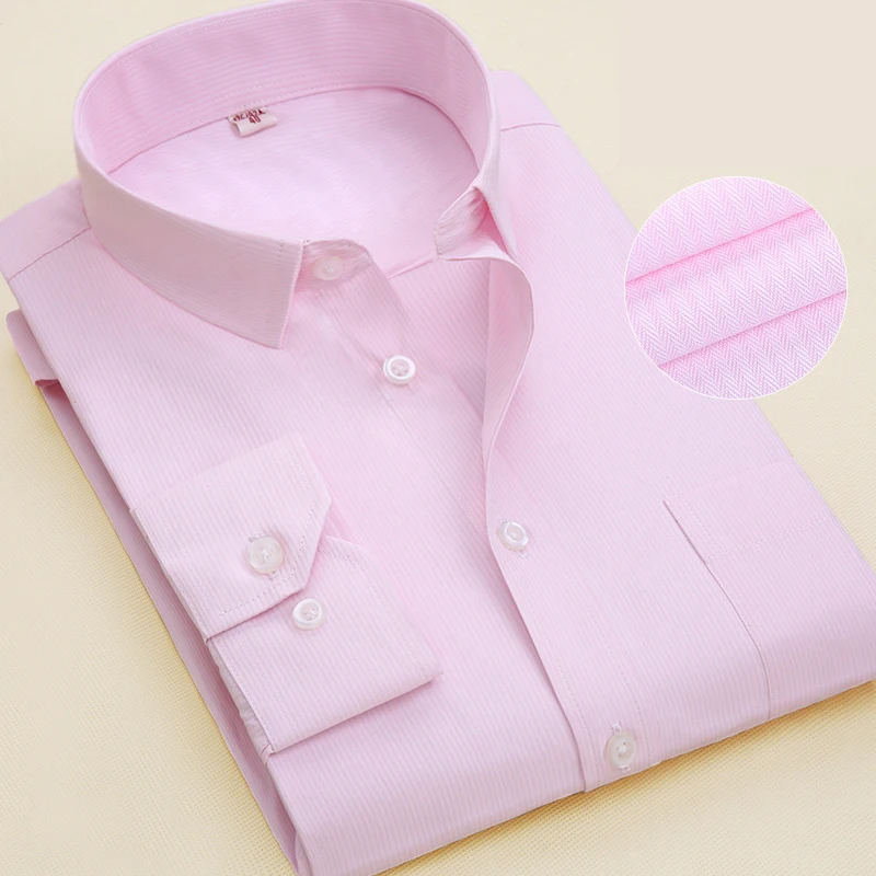 Men Long Sleeve Shirt 2019 Spring New Brand Solid Color Business Office Formal Men Dress Shirt 3