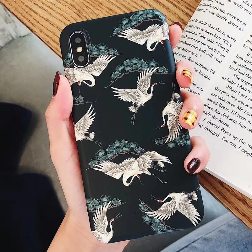 Милый японский ТПУ чехол для iPhone 11 Pro Xs Max XR X 8 8 Plus 7 6 модный защитный чехол для телефона s для Apple - Цвет: B