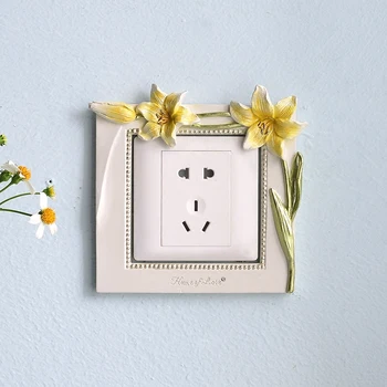 

European-style Switch Wall Sticker Resin Creative Modern Minimalist Wall Decorations Living Room Bedroom Outlet Patch Case