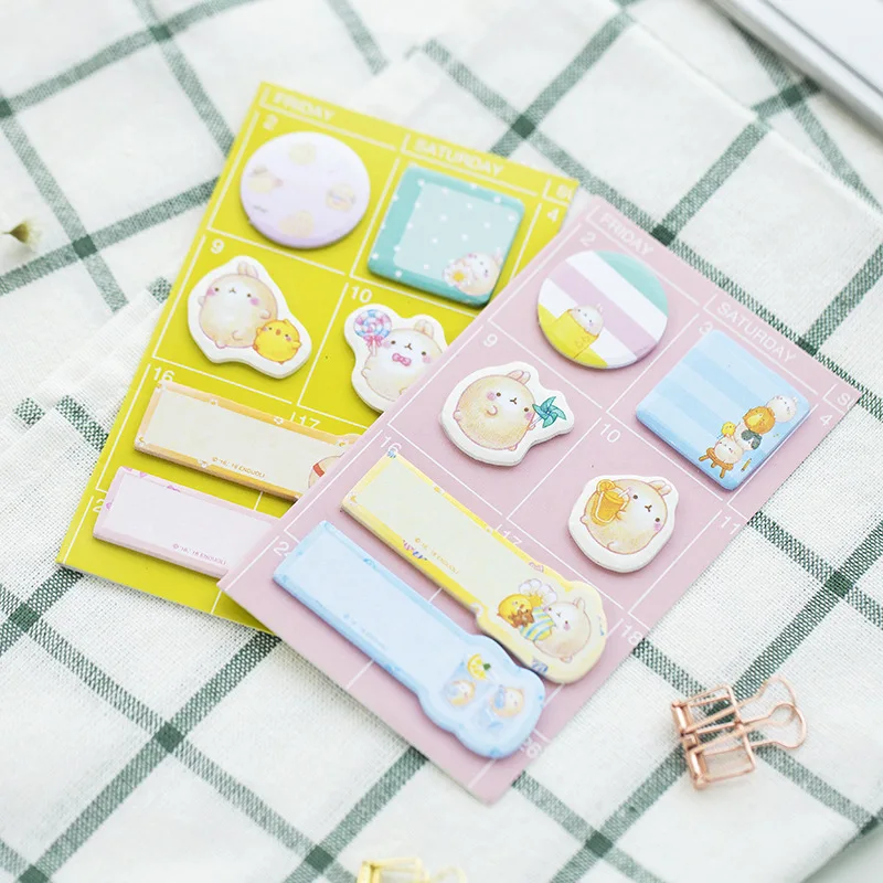 

Cartoon Molang Rabbit Memo pad Sticky Notes Cute Self-Adhesive Stationery Label Notepad Notebook Post school supplies escolar