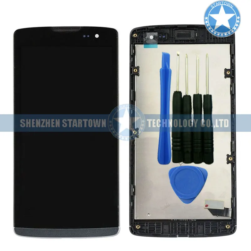 

Black LCD display Digitizer touch screen Assembly + Frame For Lg Leon H340 H320 H324 H340N Replacement with tools