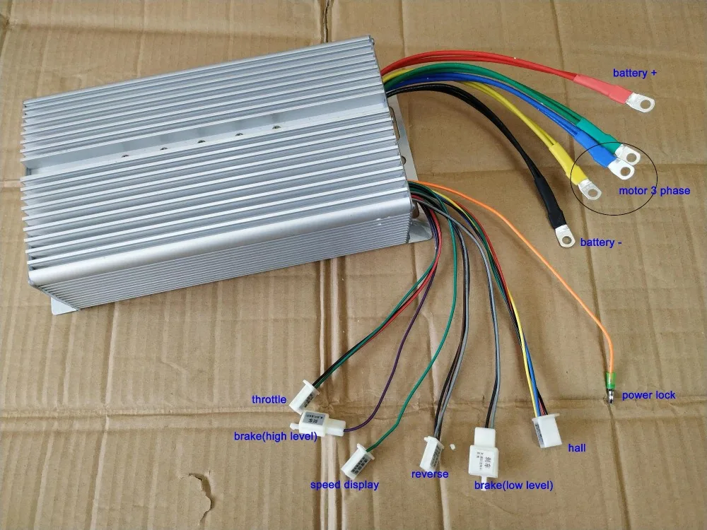 1000 Вт 1200 Вт 36 в 48 в 60 в 72 в BLDC бесщеточный контроллер постоянного тока Электрический трицикл BLDC рикша двигатель двигателя