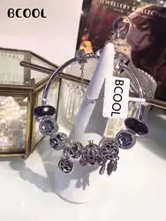 925 Стерлинговое Серебро оригинальная копия 1:1 модный серебряный браслет Ловец снов хрустальные бусины тонкий браслет ювелирные изделия