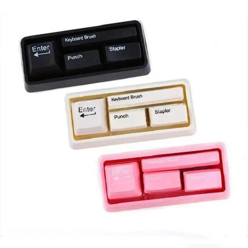 

Innovative Office Gift Stapler Puncher Assembly Set Interesting Mini Stationery Keyboard Set Office Supplies Binding Stationery