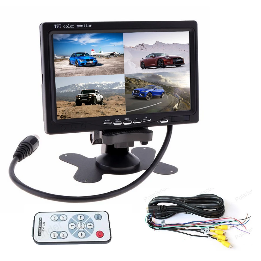 7 Inch TFT LCD Car Monitor 4 Ch Video Input For Rear View font b Camera