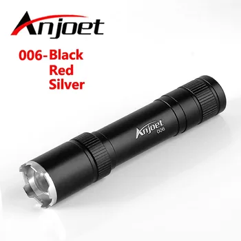 

Anjoet Mini Flashlight 006 Black/Red XM-L Q5 LED Aluminum Waterproof Zoomable 3-Modes Torch light For 18650 Rechargeable Battery