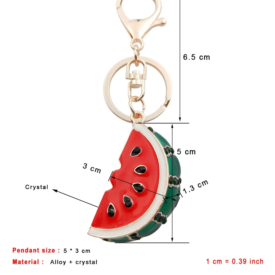 5*3 см фруктовый брелок-арбуз женские ювелирные изделия, подвески, аксессуары хрустальные брелки для ключей ключи от машины стильные брелки летний кошелек брелок для ключей