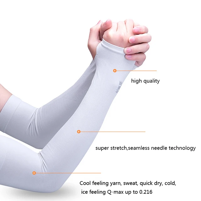 1 Pair Arm Warmers Sun UV Protection Cycling Arm Sleeves Breathable Running UV Protection Cooling Arm Sleeves for Outdoor Sports