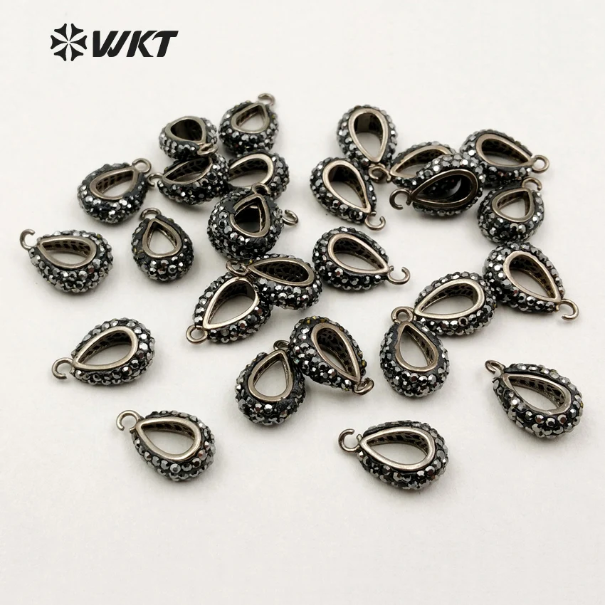 JF192 Fashion Rhinestone Clasps Gun Black Electroplate Pendant Clasps For Jewelry Making Clasps Accessory 15*10mm Jewelry Findings